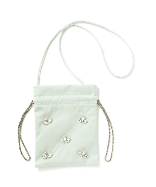 NATURAL BEAUTY BASIC(ナチュラルビューティーベーシック)の「◇【美人百花掲載】【Oggi掲載】ボタニカルビジューバッグ(ハンドバッグ・レディース・チャコールグレー/ライトグリーン/ピンク・フリ-)」の5枚目の写真