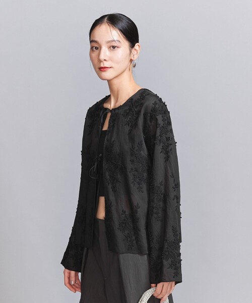 6(ROKU) BEAUTY＆YOUTH　 エンブロイダリー シャツ Blue BEAUTY&YOUTH UNITED ARROWS（ビューティーアンドユース