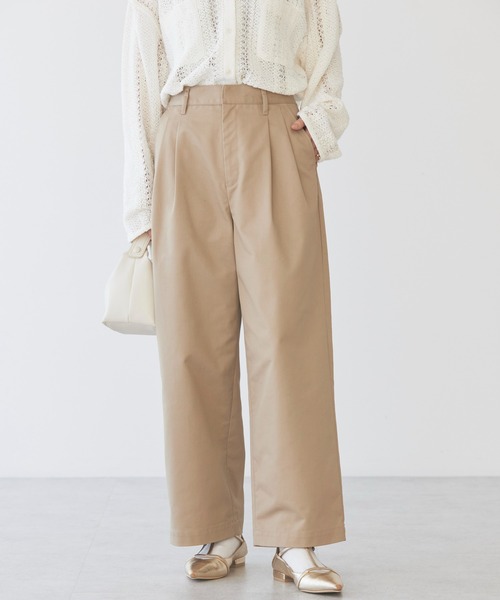 AMERICAN HOLIC（アメリカンホリック）の「チノ2タックワイドストレートパンツ（チノパンツ・レディース・ベージュ/カーキ/ブラック/ダークグレー・マルチサイズ）」の7枚目の写真