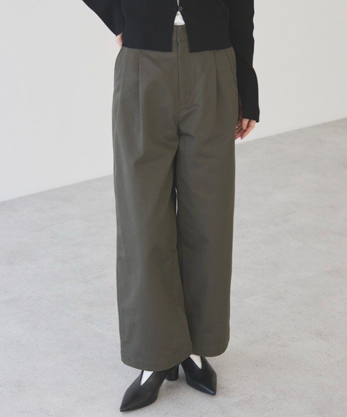 AMERICAN HOLIC（アメリカンホリック）の「チノ2タックワイドストレートパンツ（チノパンツ・レディース・ベージュ/カーキ/ブラック/ダークグレー・マルチサイズ）」の16枚目の写真