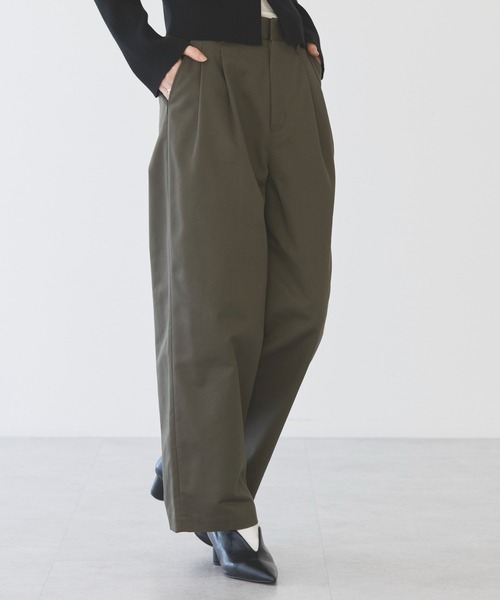 AMERICAN HOLIC（アメリカンホリック）の「チノ2タックワイドストレートパンツ（チノパンツ・レディース・ベージュ/カーキ/ブラック/ダークグレー・マルチサイズ）」の14枚目の写真