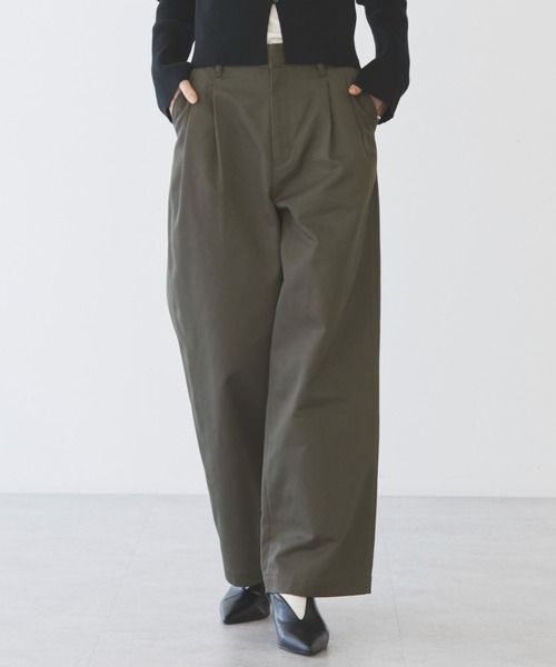 AMERICAN HOLIC（アメリカンホリック）の「チノ2タックワイドストレートパンツ（チノパンツ・レディース・ベージュ/カーキ/ブラック/ダークグレー・マルチサイズ）」の13枚目の写真