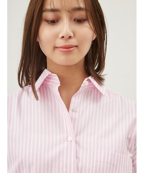 Mila Owen（ミラオーウェン）の「シャツカーブルーズシルエットワイドシャツ【手洗い可能】（シャツ/ブラウス・レディース・ブルー/ピンク/ライトブルー/ネイビー/ホワイト・FREE）」の11枚目の写真