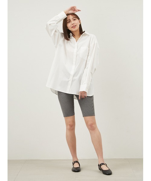 Mila Owen（ミラオーウェン）の「シャツカーブルーズシルエットワイドシャツ【手洗い可能】（シャツ/ブラウス・レディース・ブルー/ピンク/ライトブルー/ネイビー/ホワイト・FREE）」の15枚目の写真