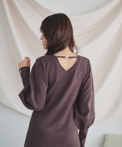 fupel(フぺル)の「volume sleeve knit onepiece /ボリュームスリーブニットワンピース(ワンピース・レディース・ブラウン系その他/ピンクベージュ・FREE)」の12枚目の写真