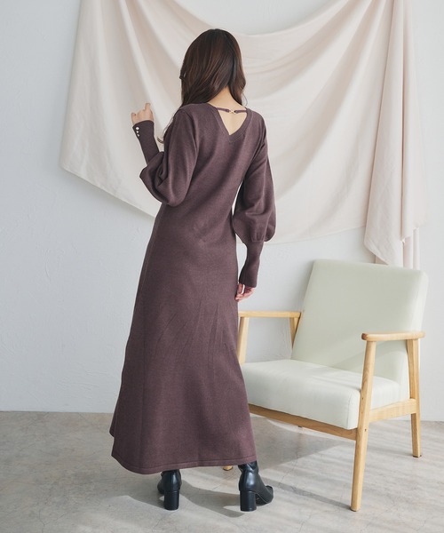 fupel(フぺル)の「volume sleeve knit onepiece /ボリュームスリーブニットワンピース(ワンピース・レディース・ブラウン系その他/ピンクベージュ・FREE)」の9枚目の写真