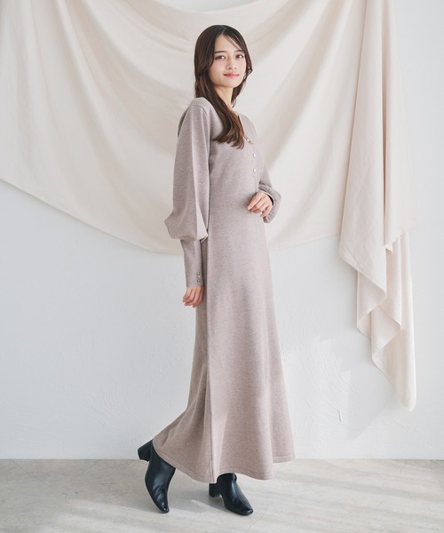 fupel(フぺル)の「volume sleeve knit onepiece /ボリュームスリーブニットワンピース(ワンピース・レディース・ブラウン系その他/ピンクベージュ・FREE)」の21枚目の写真