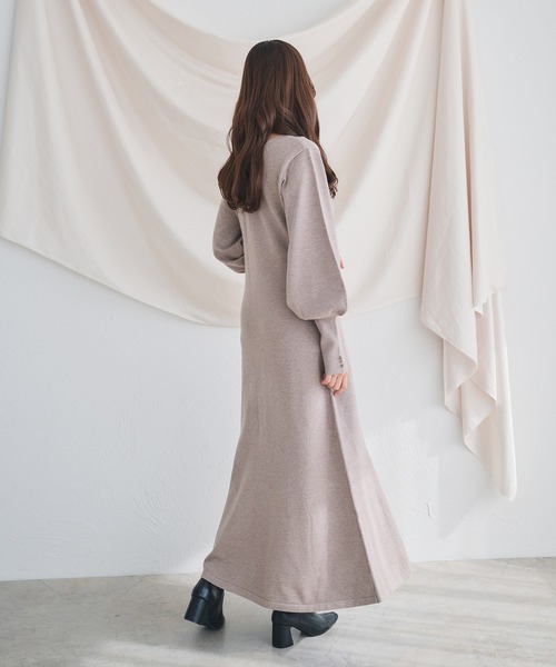 fupel(フぺル)の「volume sleeve knit onepiece /ボリュームスリーブニットワンピース(ワンピース・レディース・ブラウン系その他/ピンクベージュ・FREE)」の22枚目の写真