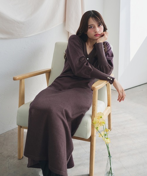 fupel(フぺル)の「volume sleeve knit onepiece /ボリュームスリーブニットワンピース(ワンピース・レディース・ブラウン系その他/ピンクベージュ・FREE)」の15枚目の写真