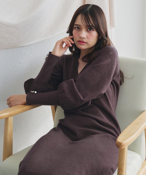fupel(フぺル)の「volume sleeve knit onepiece /ボリュームスリーブニットワンピース(ワンピース・レディース・ブラウン系その他/ピンクベージュ・FREE)」の16枚目の写真