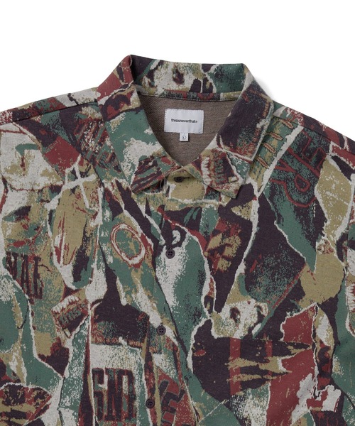 【THISISNEVERTHAT】オブジェクトジャカードボタンアップトッ セール】Jacquard Pattern Button Up Top（その他トップス
