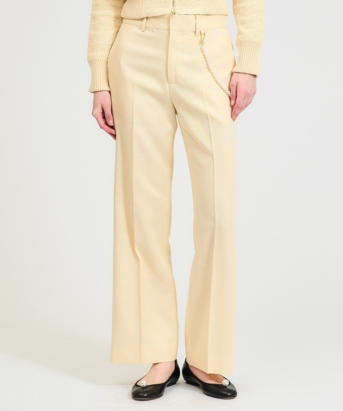 ESTNATION(エストネーション)の「ESTNATION / バロック パールチェーン ストレートパンツ(その他パンツ・レディース・キャメル/アイボリー・36/38)」の1枚目の写真