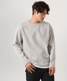 【イージーケア/毛玉になりにくい】ツイルシャンブレーフェイクレイヤードカットソー