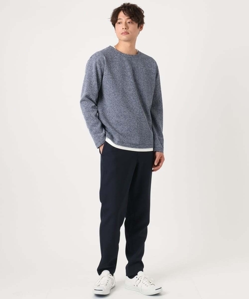 a.v.v（アーヴェヴェ）の「【イージーケア/毛玉になりにくい】ツイルシャンブレーフェイクレイヤードカットソー（Tシャツ/カットソー・メンズ・ライトグレー/ネイビー/ミント・46/48/50）」の10枚目の写真