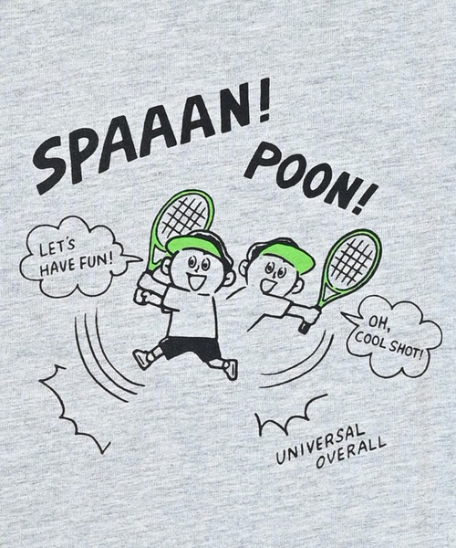 UNIVERSAL OVERALL（ユニバーサルオーバーオール）の「【UNIVERSAL OVERALL】別注プリントTee（Tシャツ/カットソー・キッズ・チャコール/杢グレー/オフホワイト・80/90/95/100/110/120/130/140/150）」の4枚目の写真