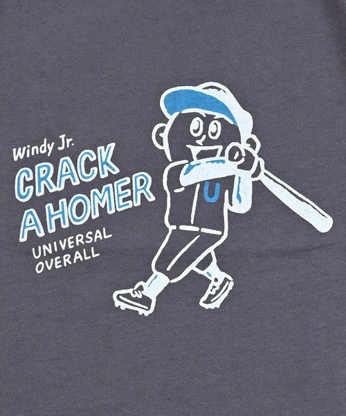 UNIVERSAL OVERALL（ユニバーサルオーバーオール）の「【UNIVERSAL OVERALL】別注プリントTee（Tシャツ/カットソー・キッズ・チャコール/杢グレー/オフホワイト・80/90/95/100/110/120/130/140/150）」の5枚目の写真