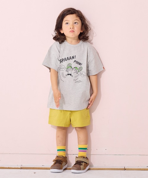 UNIVERSAL OVERALL（ユニバーサルオーバーオール）の「【UNIVERSAL OVERALL】別注プリントTee（Tシャツ/カットソー・キッズ・チャコール/杢グレー/オフホワイト・80/90/95/100/110/120/130/140/150）」の7枚目の写真