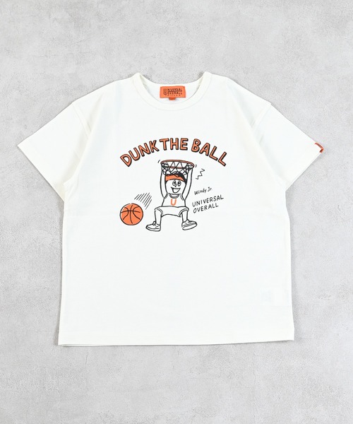 UNIVERSAL OVERALL（ユニバーサルオーバーオール）の「【UNIVERSAL OVERALL】別注プリントTee（Tシャツ/カットソー・キッズ・チャコール/杢グレー/オフホワイト・80/90/95/100/110/120/130/140/150）」の10枚目の写真