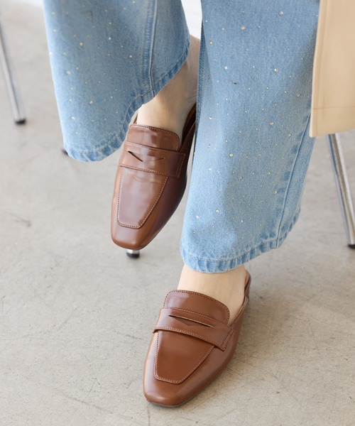 ROPE' PICNIC(ロペピクニック)の「ローファーミュール(ローファー・レディース・ブラック/グレー系その他/キャメル・M/L)」の3枚目の写真