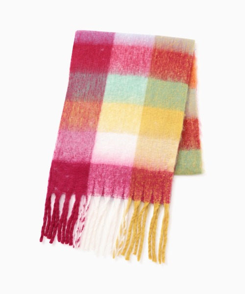 ROSE BUD（ローズバッド）の「カラーブロックチェックマフラー（マフラー・レディース・ブラウン・ONE SIZE）」の6枚目の写真