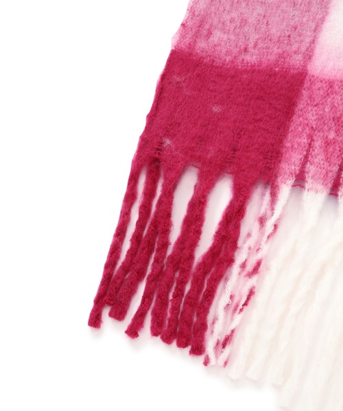 ROSE BUD（ローズバッド）の「カラーブロックチェックマフラー（マフラー・レディース・ブラウン・ONE SIZE）」の7枚目の写真