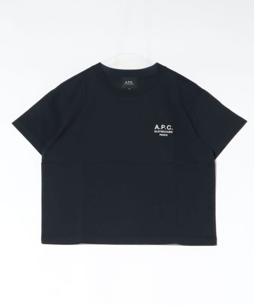 A.P.C.（アーペーセー）の「T-SHIRT BOXY RUE MADAME（Tシャツ/カットソー・レディース・ホワイト/ダークネイビー・S/M/L）」の2枚目の写真