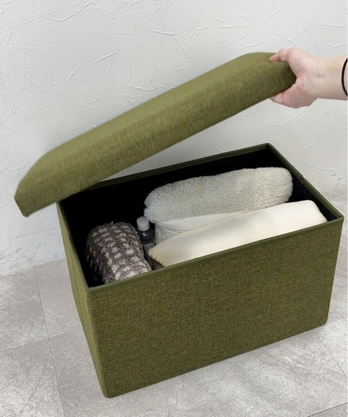 収納力抜群・椅子にもなる】ストレージスツール[カラー](W48cm