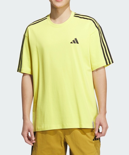 国内配送★adidas★ストライプ 半袖テリーT 2色 ゴールドロゴ セール】adidas/アディダス 半袖Tee/半袖Tシャツ スリー