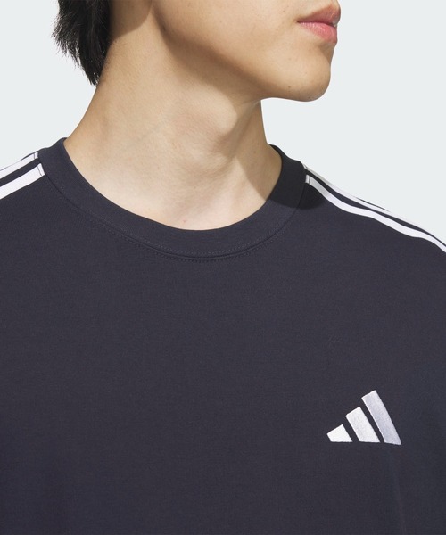【adidas】スリーストライプルーズフィットTシャツ Tシャツ 半袖 エッセンシャルズプラス ルーズフィット スリー