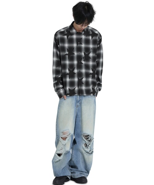 OY/オーワイ』STAR OMBRE CHECK CROPPED SHIRT /チェックシャツ