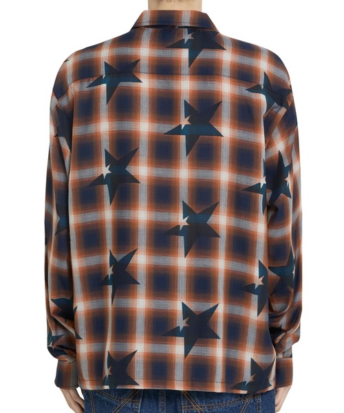 ブラウス シャツ 「OY/オーワイ」STAR OMBRE CHECK CROPPED SHIRT /チェックシャツ レディース メンズ OY/オーワイ』STAR OMBRE CHECK CROPPED SHIRT /チェックシャツ