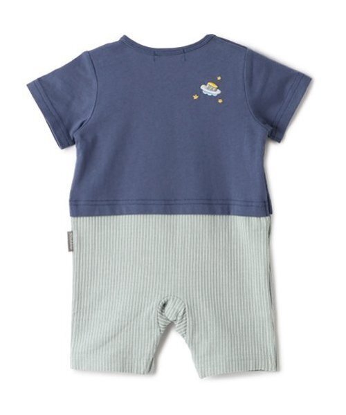 kladskap（クレードスコープ）の「ロケットアップリケ半袖カバーオール（ロンパース・キッズ・クリーム/ネイビー・70cm/80ｃｍ）」の3枚目の写真