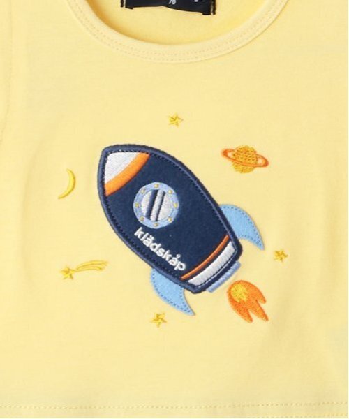 kladskap（クレードスコープ）の「ロケットアップリケ半袖カバーオール（ロンパース・キッズ・クリーム/ネイビー・70cm/80ｃｍ）」の5枚目の写真