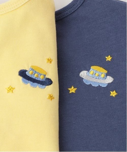 kladskap（クレードスコープ）の「ロケットアップリケ半袖カバーオール（ロンパース・キッズ・クリーム/ネイビー・70cm/80ｃｍ）」の8枚目の写真