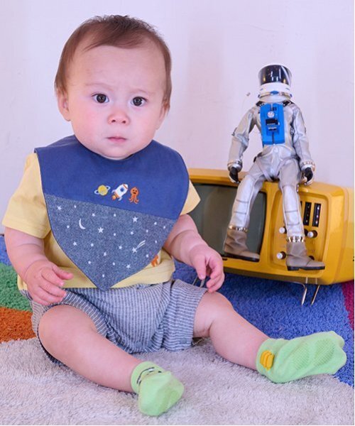 kladskap（クレードスコープ）の「ロケットアップリケ半袖カバーオール（ロンパース・キッズ・クリーム/ネイビー・70cm/80ｃｍ）」の16枚目の写真