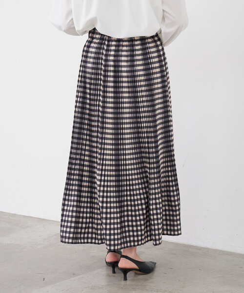 Jena espace merveilleux（ジェナ　エスパスメルヴェイユ）の「プリーツチェックスカート（スカート・レディース・グレー/ブラック/ベージュ・FREE）」の9枚目の写真