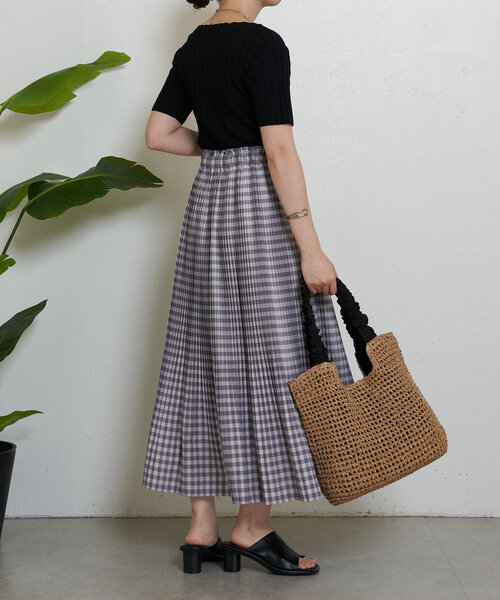 Jena espace merveilleux（ジェナ　エスパスメルヴェイユ）の「プリーツチェックスカート（スカート・レディース・グレー/ブラック/ベージュ・FREE）」の13枚目の写真