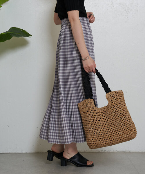 Jena espace merveilleux（ジェナ　エスパスメルヴェイユ）の「プリーツチェックスカート（スカート・レディース・グレー/ブラック/ベージュ・FREE）」の16枚目の写真