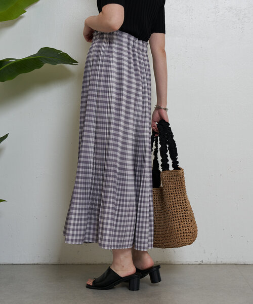 Jena espace merveilleux（ジェナ　エスパスメルヴェイユ）の「プリーツチェックスカート（スカート・レディース・グレー/ブラック/ベージュ・FREE）」の18枚目の写真