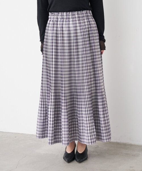 Jena espace merveilleux（ジェナ　エスパスメルヴェイユ）の「プリーツチェックスカート（スカート・レディース・グレー/ブラック/ベージュ・FREE）」の19枚目の写真