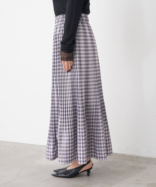 Jena espace merveilleux（ジェナ　エスパスメルヴェイユ）の「プリーツチェックスカート（スカート・レディース・グレー/ブラック/ベージュ・FREE）」の20枚目の写真