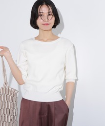 N.Natural beauty basic - 未使用　ナチュラルビューティーベーシック　ニット ロゴ刺繍シアーニット | N. Natural Beauty Basic*（エヌ