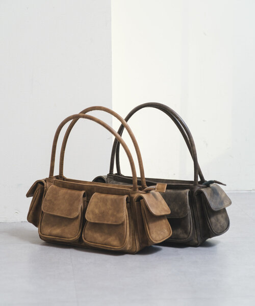 Kastane(カスタネ)の「ポケットボストンバッグ(ボストンバッグ・レディース・ベージュ/ブラウン・FREE)」の3枚目の写真