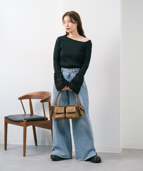 Kastane(カスタネ)の「ポケットボストンバッグ(ボストンバッグ・レディース・ベージュ/ブラウン・FREE)」の6枚目の写真