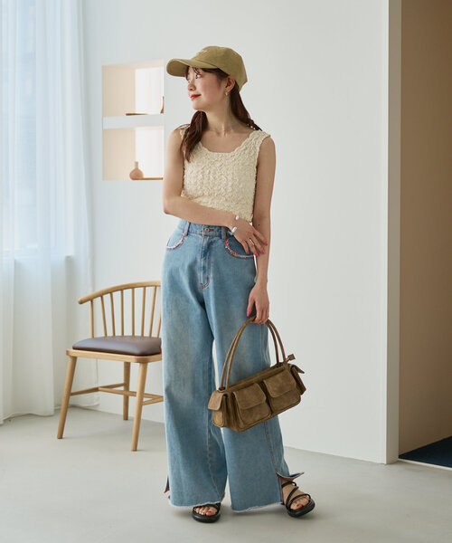 Kastane(カスタネ)の「ポケットボストンバッグ(ボストンバッグ・レディース・ベージュ/ブラウン・FREE)」の11枚目の写真