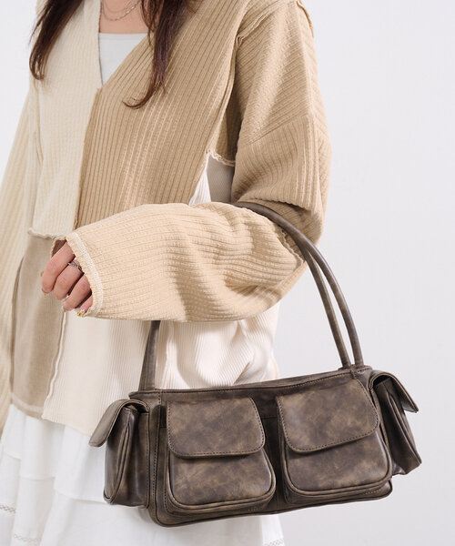 Kastane(カスタネ)の「ポケットボストンバッグ(ボストンバッグ・レディース・ベージュ/ブラウン・FREE)」の13枚目の写真