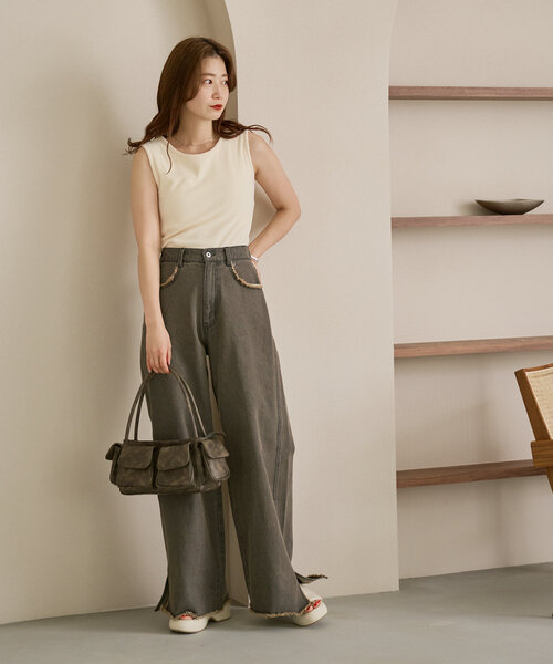 Kastane(カスタネ)の「ポケットボストンバッグ(ボストンバッグ・レディース・ベージュ/ブラウン・FREE)」の19枚目の写真