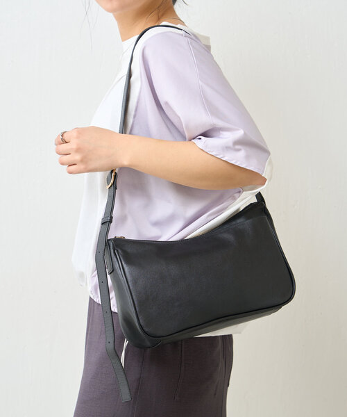 Jena espace merveilleux（ジェナ　エスパスメルヴェイユ）の「本革ショルダーバッグ（ショルダーバッグ・レディース・グレー/ブラック・FREE）」の4枚目の写真