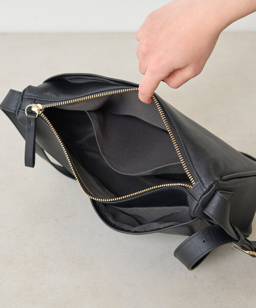 Jena espace merveilleux（ジェナ　エスパスメルヴェイユ）の「本革ショルダーバッグ（ショルダーバッグ・レディース・グレー/ブラック・FREE）」の12枚目の写真