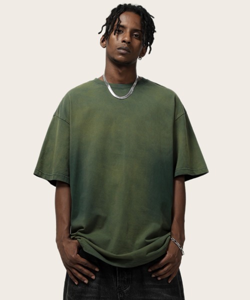 セール】オーバーサイズユーズド加工無地Tシャツ（Tシャツ